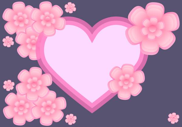 greeting card pink flower art  svg vector cut file