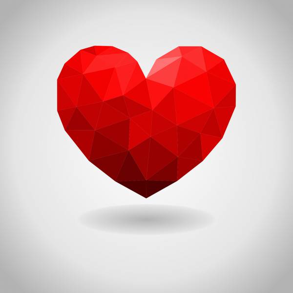 love heart low poly valentine  svg vector cut file