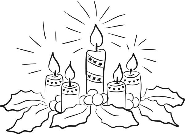 candles christmas holidays holly  svg vector cut file