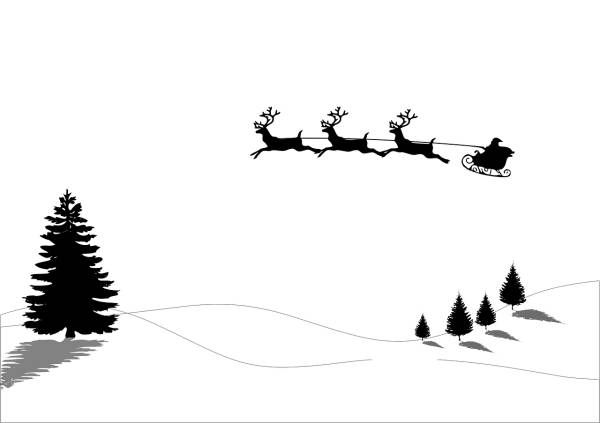 christmas santa claus sleigh  svg vector cut file