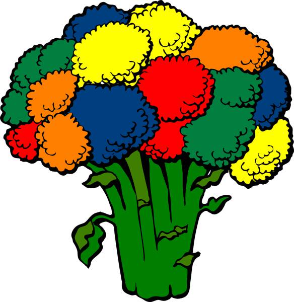 broccoli colors vegetable food  svg vector cut file