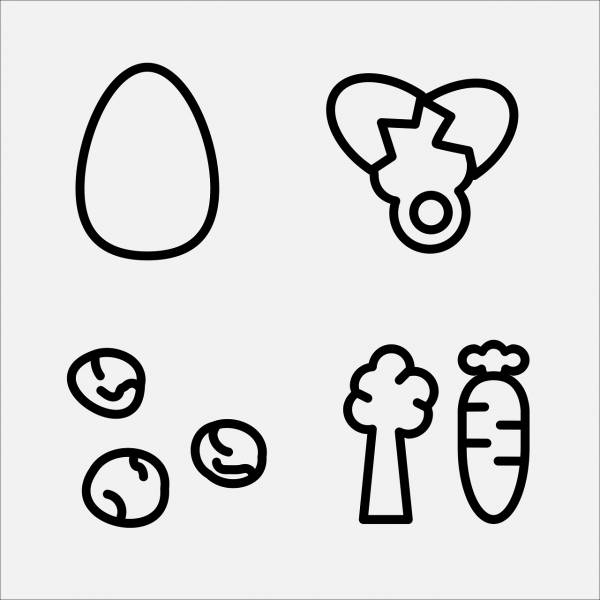 egg meatball vegetables cracked egg  svg vector cut file
