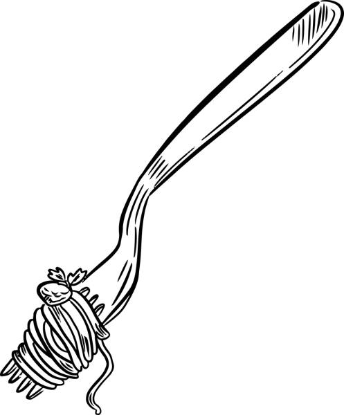 fork cutlery pasta spaghetti food  svg vector cut file