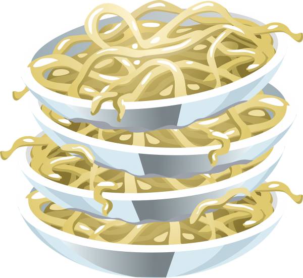 pasta noodles plates stacked  svg vector cut file