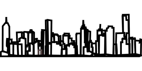 skyline new york city town  svg vector cut file