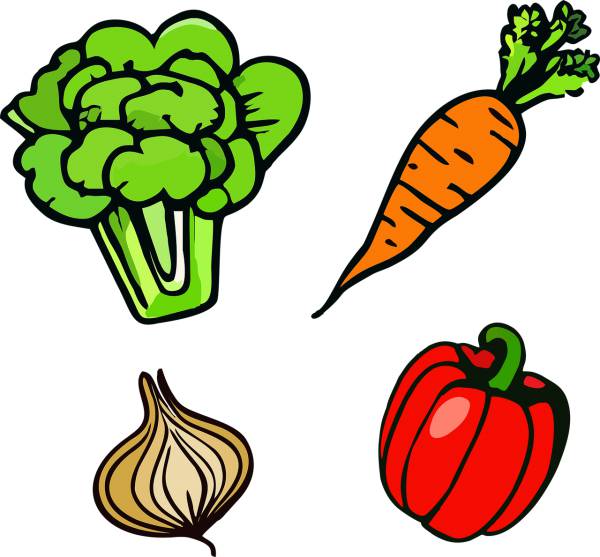 vegetables broccoli bell pepper  svg vector cut file