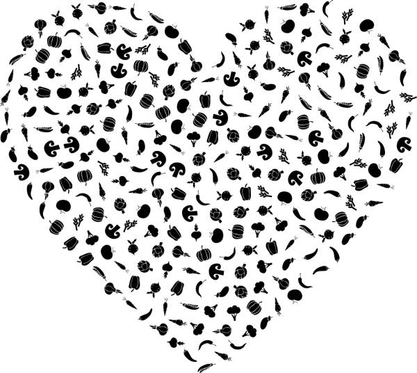 vegetables heart love symbol food  svg vector cut file