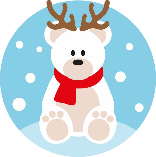 polar bear christmas reindeer yule  svg vector cut file