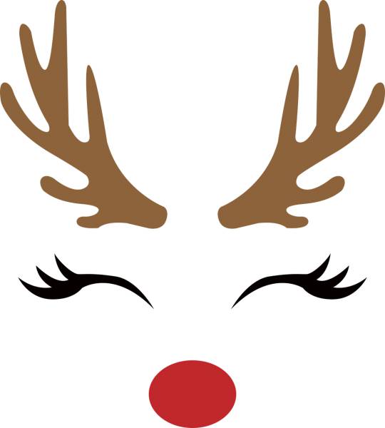 reindeer nose snow antlers santa  svg vector cut file