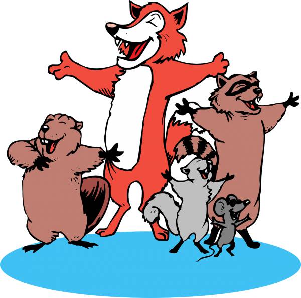 animals mouse singing beaver fox  svg vector cut file