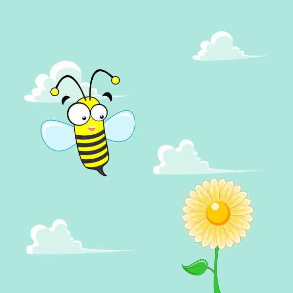 bee flower mascot fun funny cute  svg vector cut file