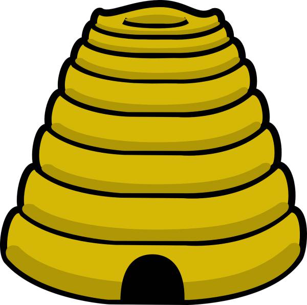 beehive yellow cone honey bee bug  svg vector cut file