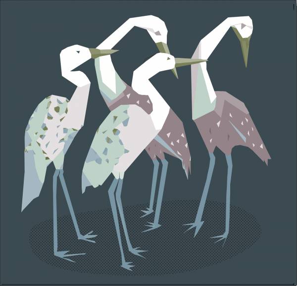 birds herons nature cartoon  svg vector cut file