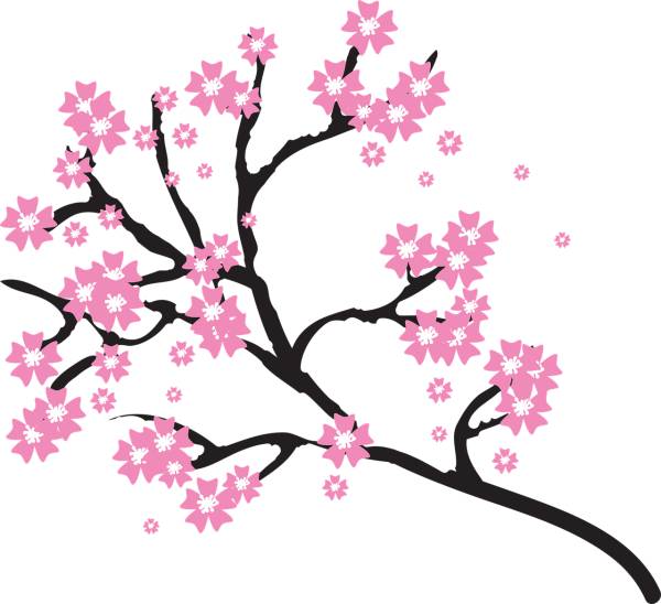 blossoms branch cherry floral  svg vector cut file