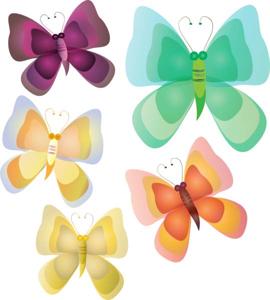 bugs butterfly colors butterfly  svg vector cut file