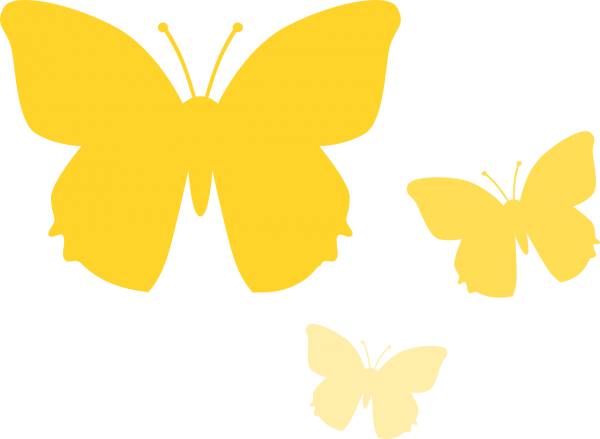 butterfly animal nature yellow  svg vector cut file