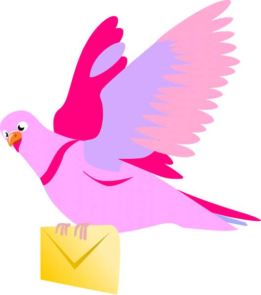 carrier pigeon letter pink love  svg vector cut file