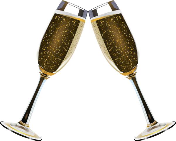 champagne clink glasses celebration  svg vector cut file