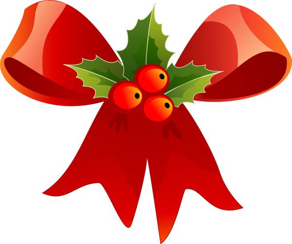 christmas ribbon holly decoration  svg vector cut file