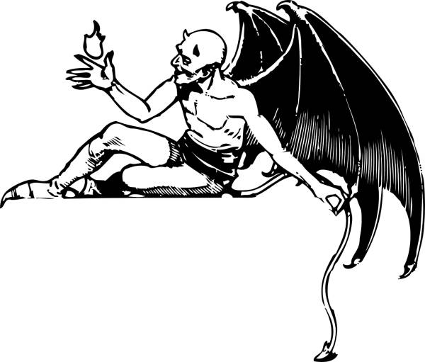 devil demon satan reclining evil  svg vector cut file