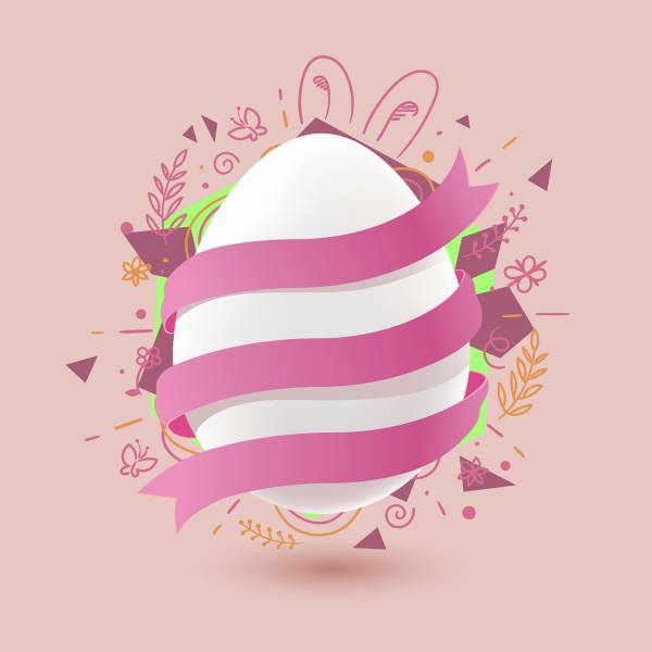 easter egg ribbon decoration  svg vector cut file