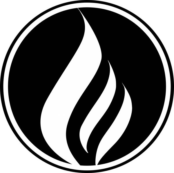 fire flame black circle logo  svg vector cut file