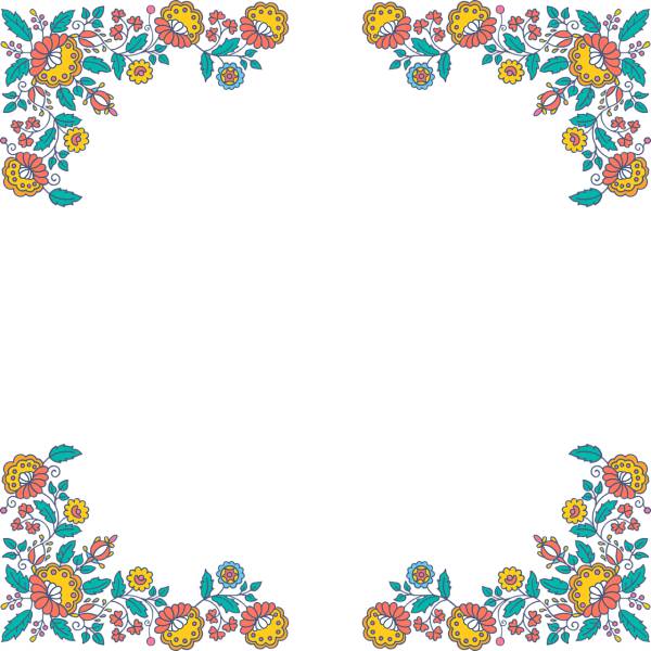 floral flowers frame decorative  svg vector cut file