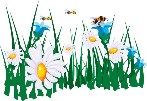 flowers bees garden green grass  svg vector cut file