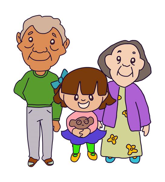 grandparents family people  svg vector cut file