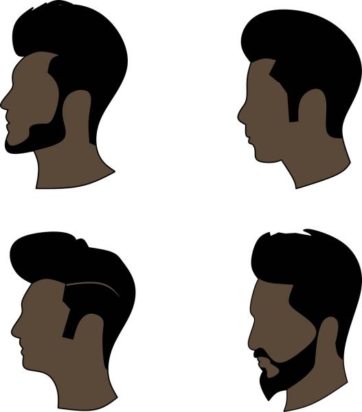 hair beard silhouette fashion man  svg vector cut file