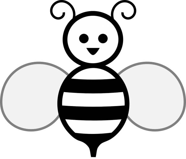 honey bee wasp bee black white  svg vector cut file