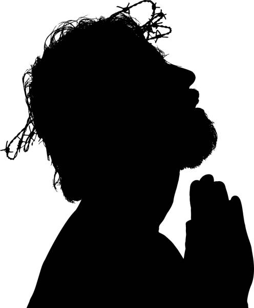 jesus praying silhouette prayer  svg vector cut file