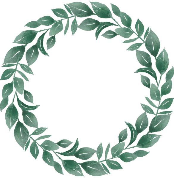 leaves wreath frame water color  svg vector cut file