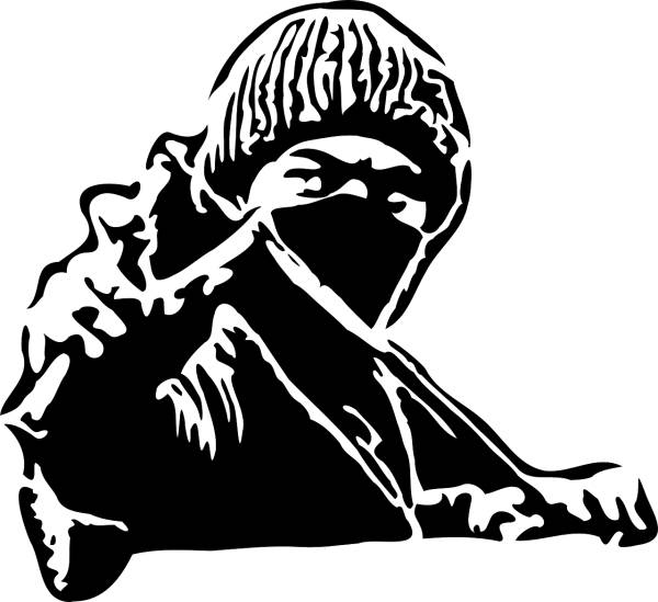 ninja man slingshot riot kung fu  svg vector cut file