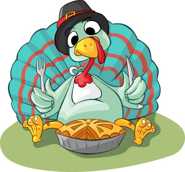 pie turkey eating fork knife hat  svg vector cut file