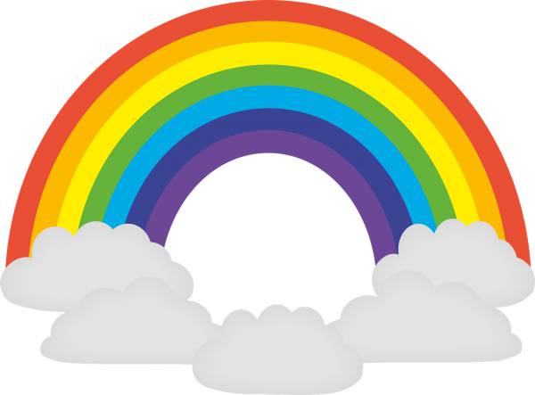 rainbow clouds drawing design  svg vector cut file