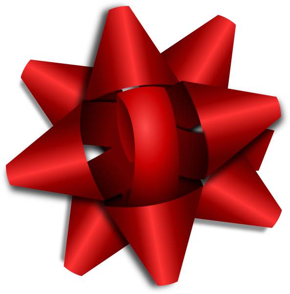red ribbon star adorn christmas  svg vector cut file