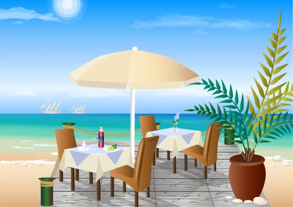 restaurant beach restaurant  svg vector cut file