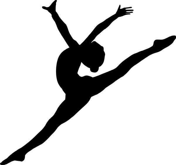 silhouette ballet dancing jumping  svg vector cut file
