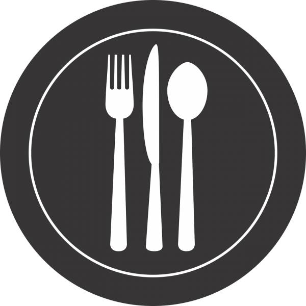 silverware plate fork spoon  svg vector cut file