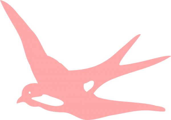 swallow bird flying fly pink  svg vector cut file