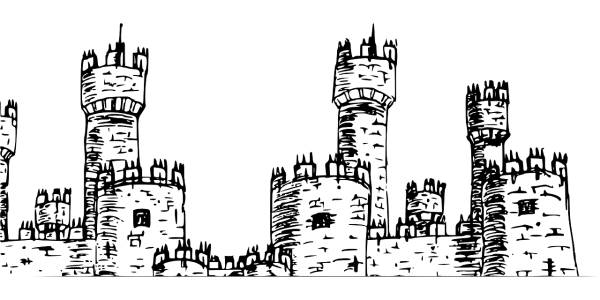 battlement castle towers parapet  svg vector cut file