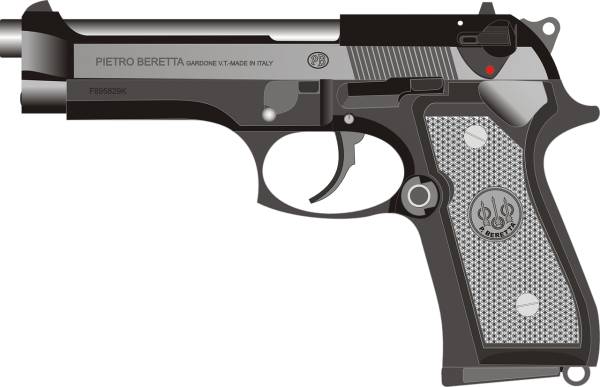 beretta pistol gun handgun weapon  svg vector cut file