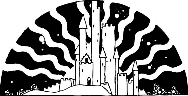 castle fairy tale fantasy black  svg vector cut file