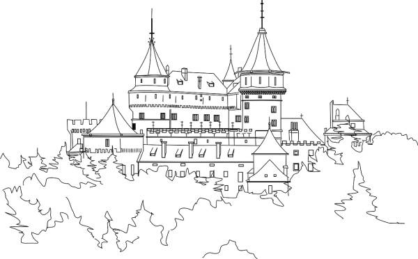 castle turrets chateau medieval  svg vector cut file