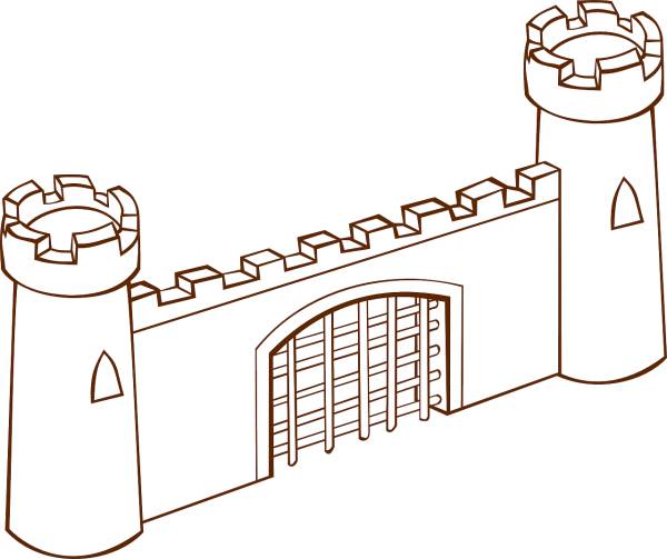 gate tower castle wall protection  svg vector cut file