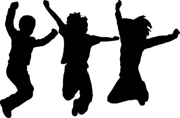 silhouette dancing jumping people  svg vector cut file