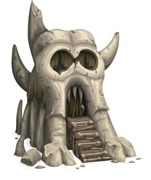 skull greyskull castle gatehouse  svg vector cut file