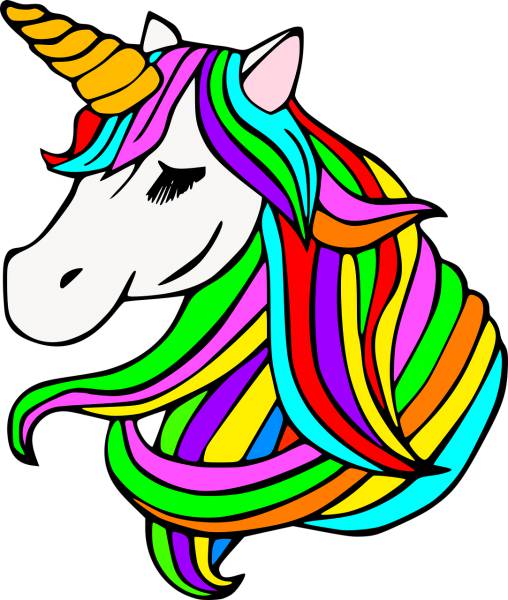 unicorn horses icon rainbow  svg vector cut file