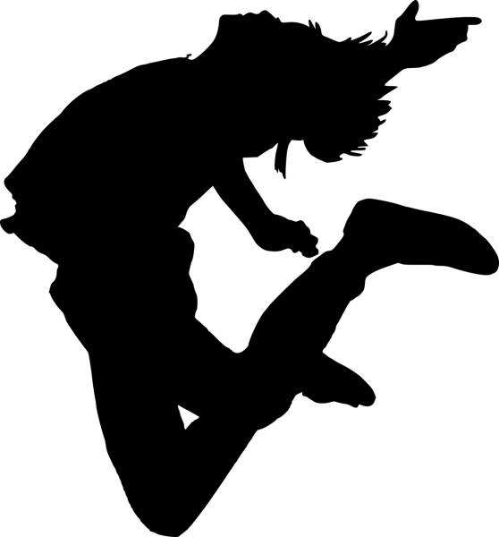 boy jump young silhouette show  svg vector cut file